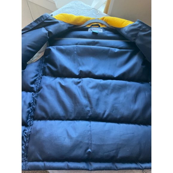 PHYS.SCi Men’s Sz.Small Puffer Vest  Down Fill blue & yellow Retro Y2K - Picture 6 of 8